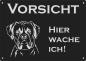 Preview: Aluminium Warnschild Boxer VORSICHT Hier wache ich!